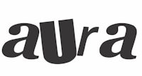 the logo for aura on a white background